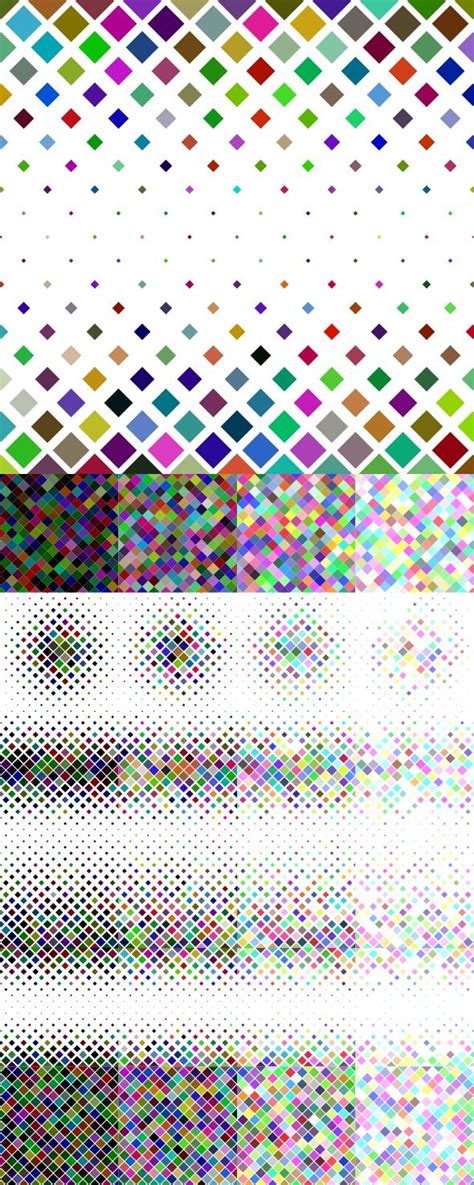 24 Multicolored Square Patterns Ai Eps  5000x5000 19563