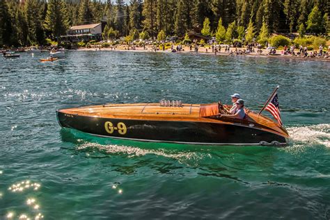 Classic Wooden Boats On Lake Tahoe Shooting The Breeze
