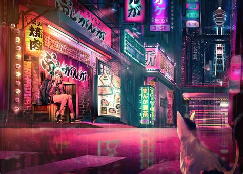 Pink Anime City Wallpapers Wallpaper Cave