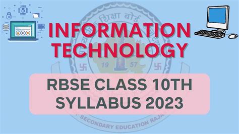 Rbse 10th Information Technology Syllabus 2023 Download Rajasthan