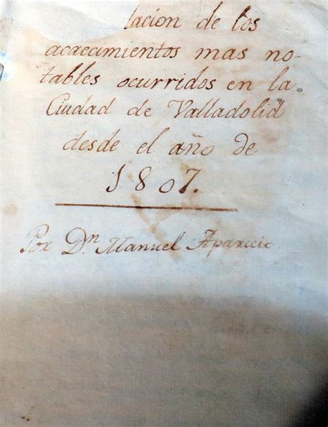 Portada Original Del Diario Manuscrito Archivo Municipal De