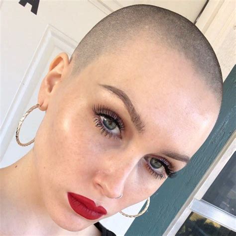 Image May Contain 1 Person Shaved Head Women Skin Bald Women