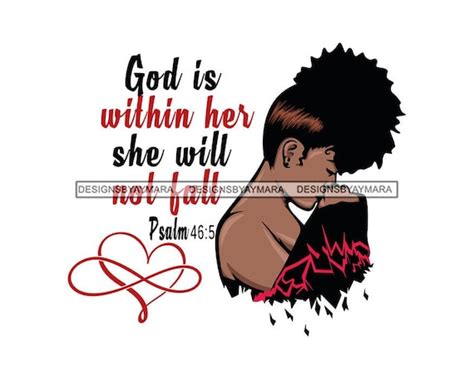 Afro Black Woman God Is Within Her Blessed Quotes Urban Girl Etsy