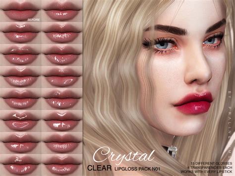 The Sims Resource Crystal Clear Lipgloss Pack N01