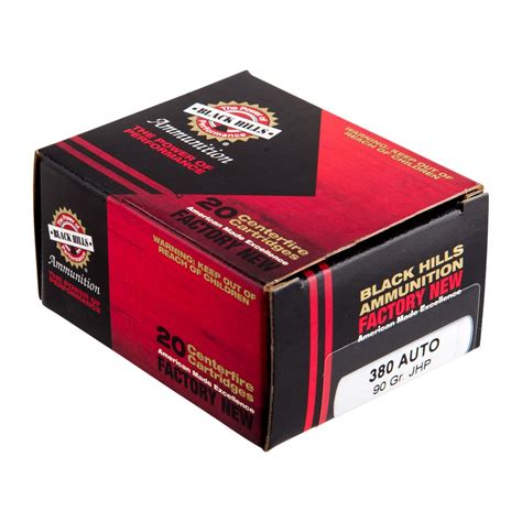 Black Hills Ammunition 380 Auto 90gr Jacketed Hollow Point Ammo