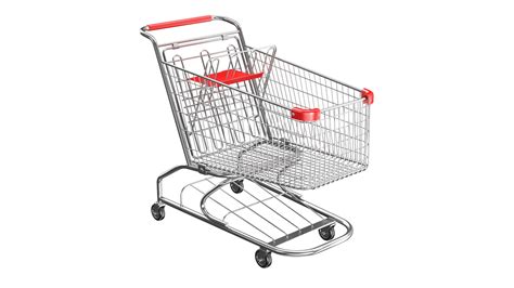 3D Detailed Red Metal Shopping Cart - TurboSquid 1999698