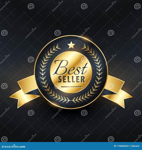 Best Seller Golden Label Badge Vector Design Stock Vector
