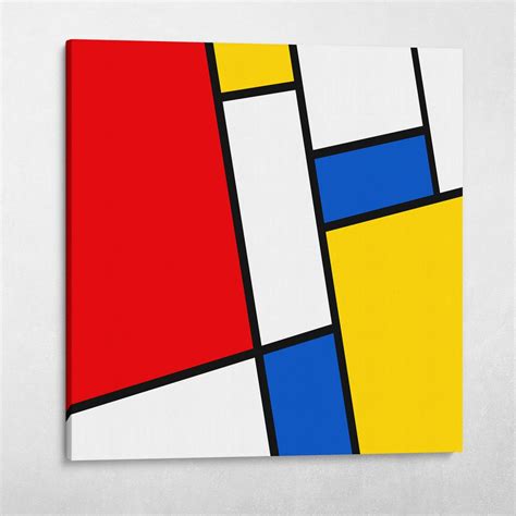 Modern Mondrian Pattern Mid Century Pop Art Abstract Wall Art