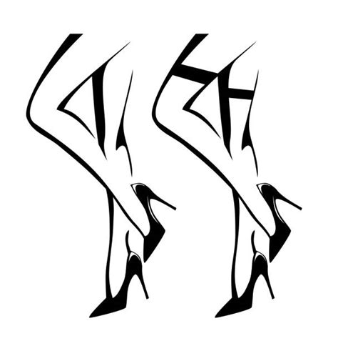 woman legs black stockings high heel shoes pics illustrations royalty free vector graphics