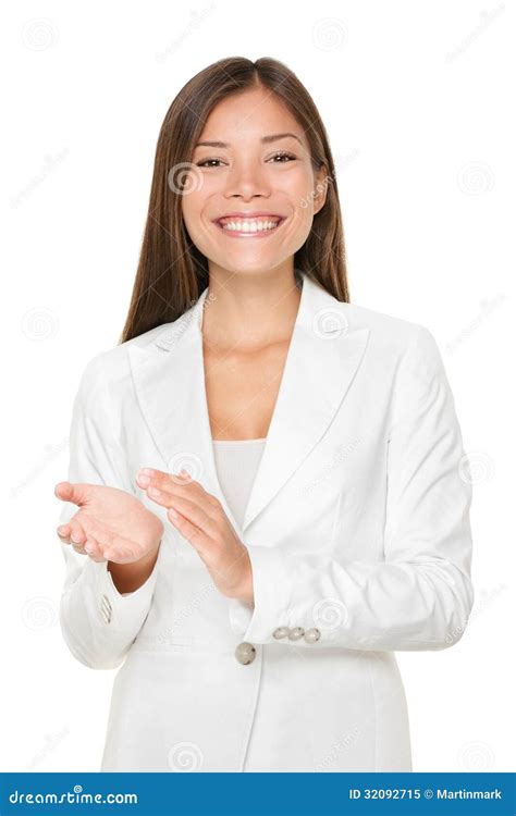 Happy Young Businesswoman Clapping Hands Stock Image Image Of