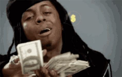 Rapper Lil Wayne Throwing Money Money Money 