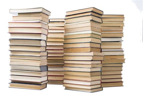 Stack Of Artistic Old Books Stacked On White Background Stock Image