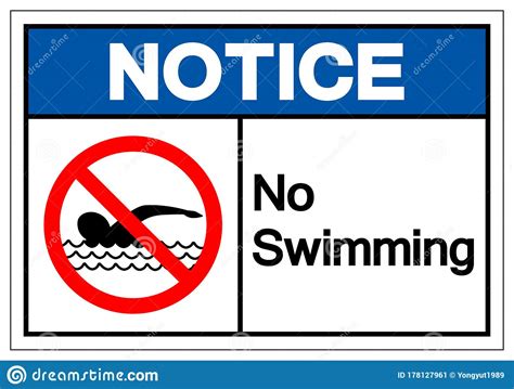 Notice No Swimming Symbol Sign Vector Illustration Isolate On White