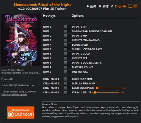 After downloading.zips file rename the file to.zip and open it with any compression program. Bloodstained: Ritual of the Night Trainer +15 v2020.06.04 FLiNG - download pc cheat codes for game