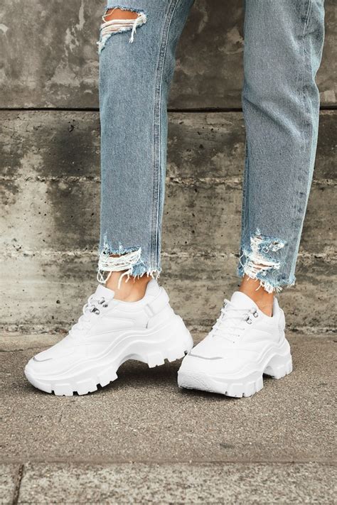 White Chunky Sneakers Athleisure Sneakers Fashion Sneakers Lulus