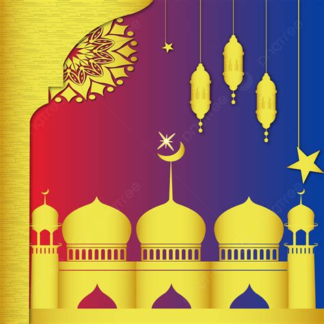 Background Emas Idul Fitri Mubarak Menyapa Islamic Background Dengan