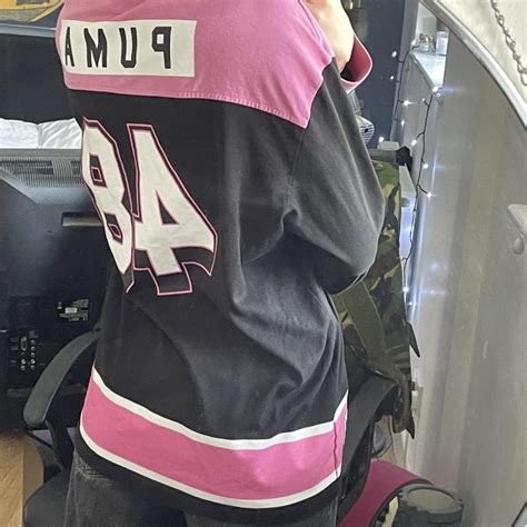 Puma Hockey Style Vintage Jersey Pink And Black Depop