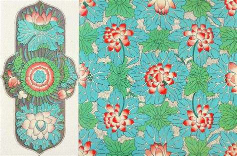 Limited time sale easy return. Red And Blue Floral Art - Asian Flower Patterns Wall Art ...