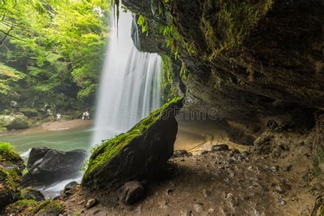 Inside Nabegataki Waterfalls In Kumamoto Kyushu Japan Stock Image
