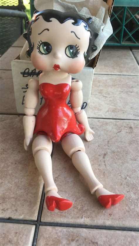 Vintage Betty Boop Porcelain Doll Articulated Red Excellent Etsy