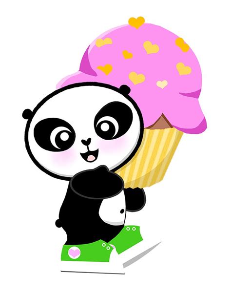 Panda Lil Panda Carrying A Cupcake The Worlds Cutest Kawaii Panda