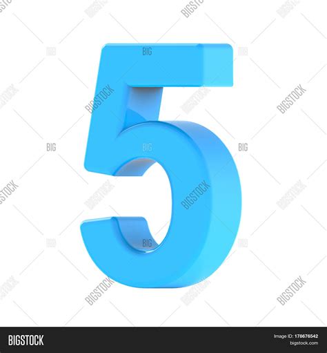 Light Blue Number 5 Image And Photo Free Trial Bigstock