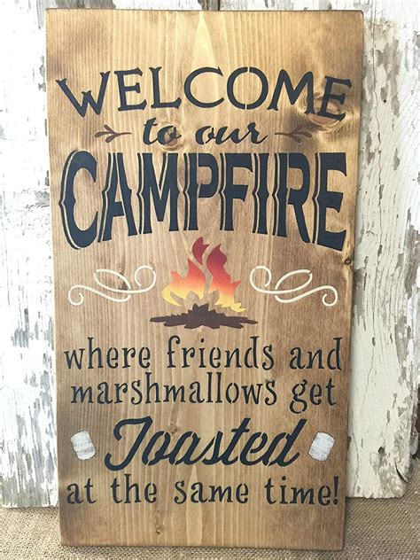 Welcome To Our Campfire Outdoor Camping Rustic Wood Sign
