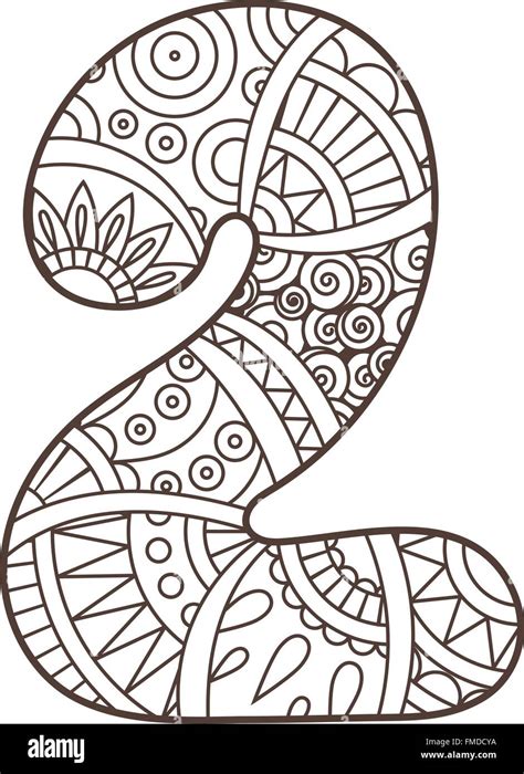 Zentangle Number Vector Decorative Number Stock Vector Image And Art Alamy