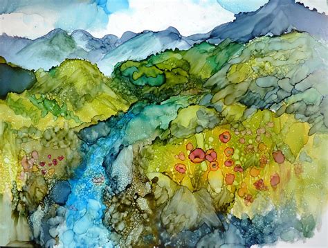 Alcohol Ink Landscape Print By Maure Bausch By Twopoots On Etsy