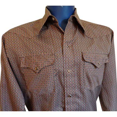 Men's Western Shirt Pearl Snap Vintage 1970's Panhandle Slim Long Tail | Western shirts, Mens ...