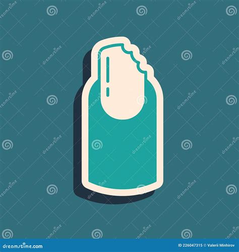 Green Broken Nail Icon Isolated On Green Background Cracked Fingernail