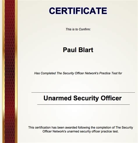 Security Guard Certification Tutoreorg Master Of Documents