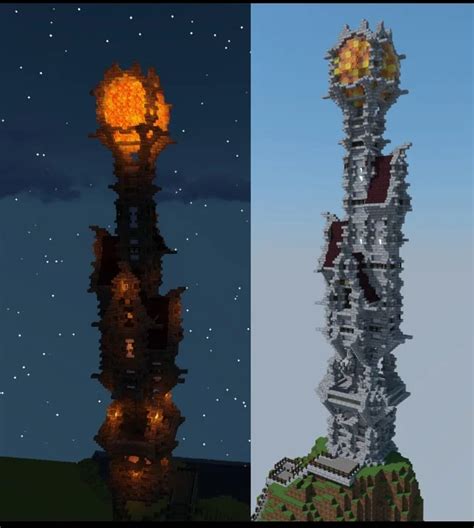 New Tower Design With Lava Ball Minecraft Château Minecraft