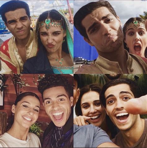 Collage Of The Lovely Mena Massoud And Lovely Naomi Scott Aladdin Credit Menagrays On Twitter