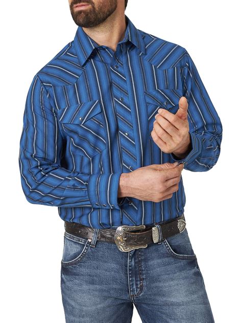 Wrangler Men S Long Sleeve Pocket Western Shirt Walmart Com