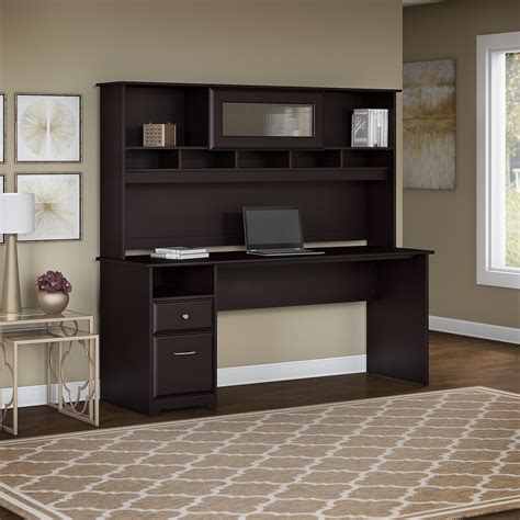 Cabot Modern 72w Computer Desk With Hutch Includes File Drawer And Box
