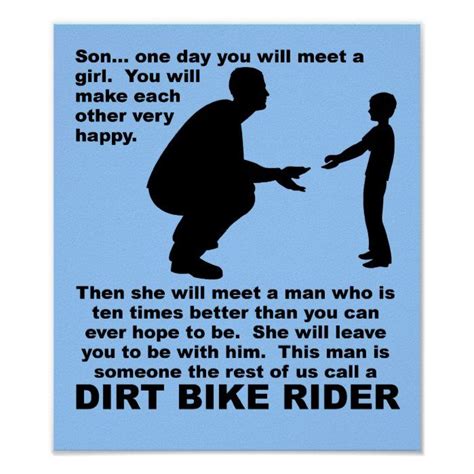 Fatherly Advice Dirt Bike Motocross Funny Poster Funny
