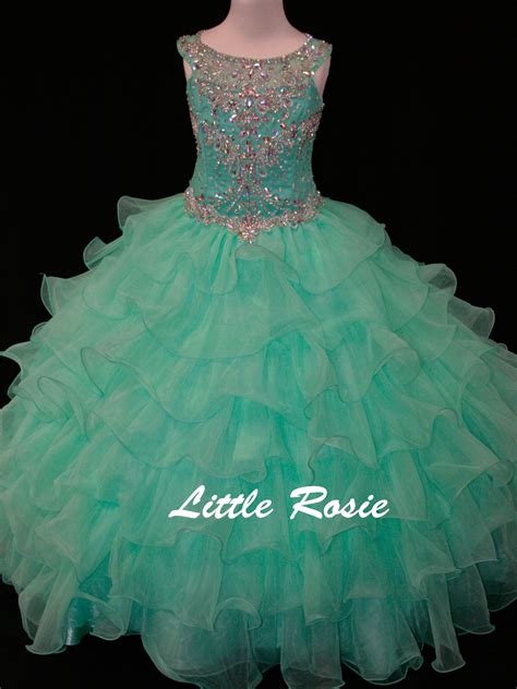 Little Rosie Lr2105 Ruffled Skirt Girls Long Pageant