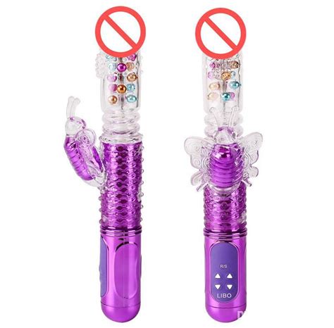 36 frequency butterfly g spot vibrator usb rechargeable telescopic rotating bead rods vibrating