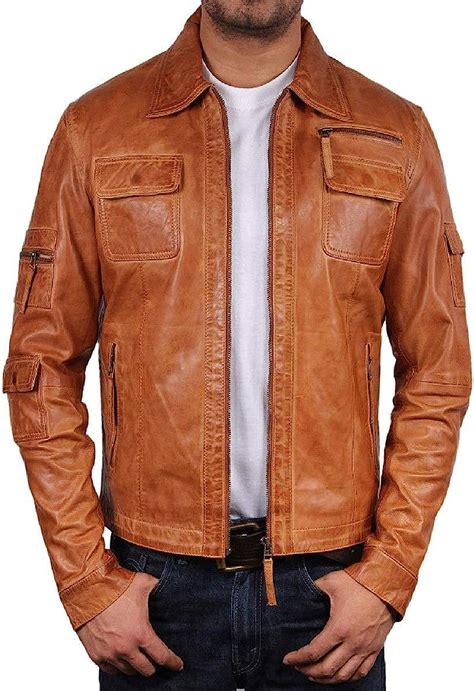 Fashion Genuine Leather Jacket Tan 002 Uk Clothing
