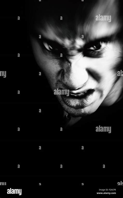 Frown Of Scary Sinister Evil Vampire Male Stock Photo Alamy