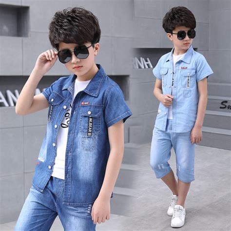 2018 Summer Boys Clothes Sets 3 6 8 10 15 Years Boy Clothing Set Casual