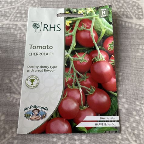 Mr Fothergills Vegetable Rhs Tomato Cherrola F1 10 Seeds Sow By