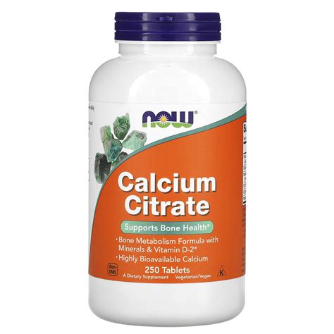 Now Foods Calcium Citrate 250 Tablets Iherb