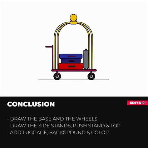 How To Draw A Luggage Cart Step By Step Edits