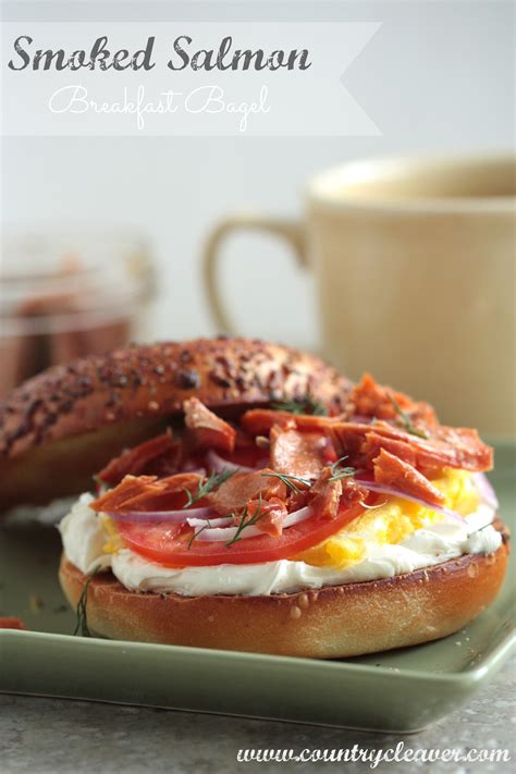 (can be left out for grain free, or to make a lower carb meal) 1/2c quinoa, brown rice or diced, cooked sweet potato. Smoked Salmon Breakfast Bagel - Country Cleaver