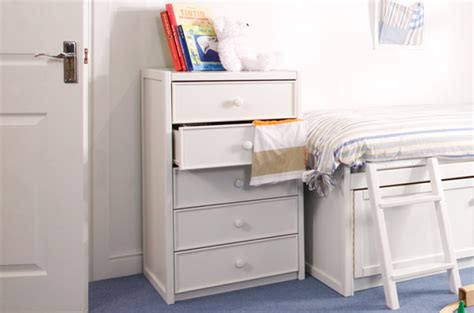 Homecho 5 drawer chest, tall dresser chest, white chest of drawers with wide storage space, vertical organizer unit with stable wood frame for bedroom, closet, nursery, toddlers room. White Tall Chest of Drawers | Childrens Bed Centres