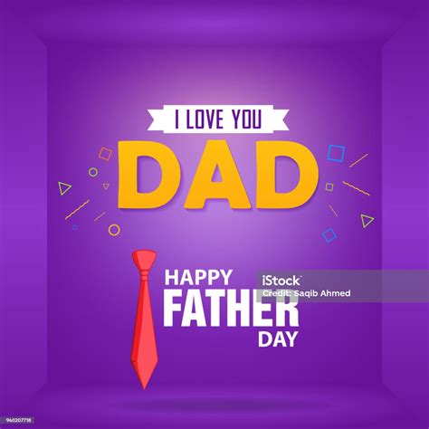Happy Father Day I Love You Dad Calligraphy Vector Template Design