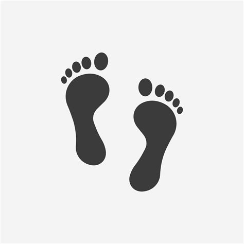 Foot Print Icon Vector Isolated Newborn Barefoot Footprint Feet