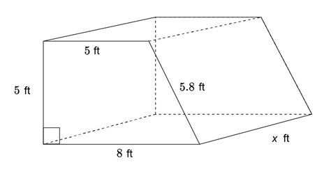 The Volume Of This Right Trapezoidal Prism Is 46475 Ft³ What Is The